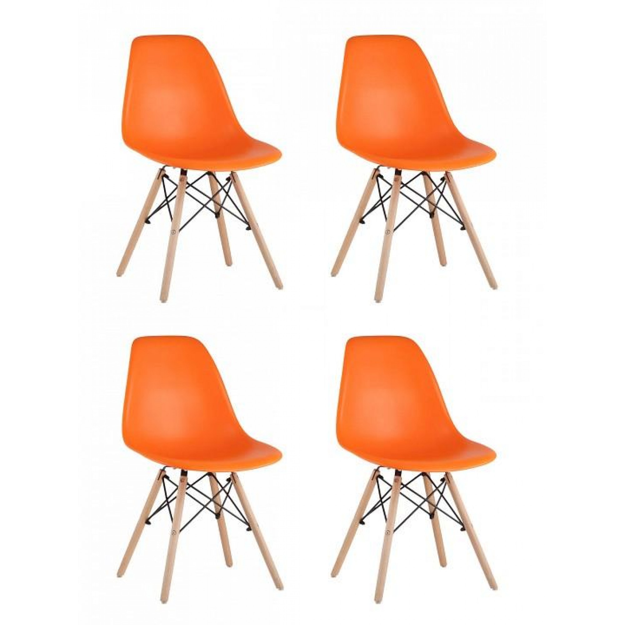 Набор из 4 стульев Eames    SGR_8056PP-ORANGE-X4