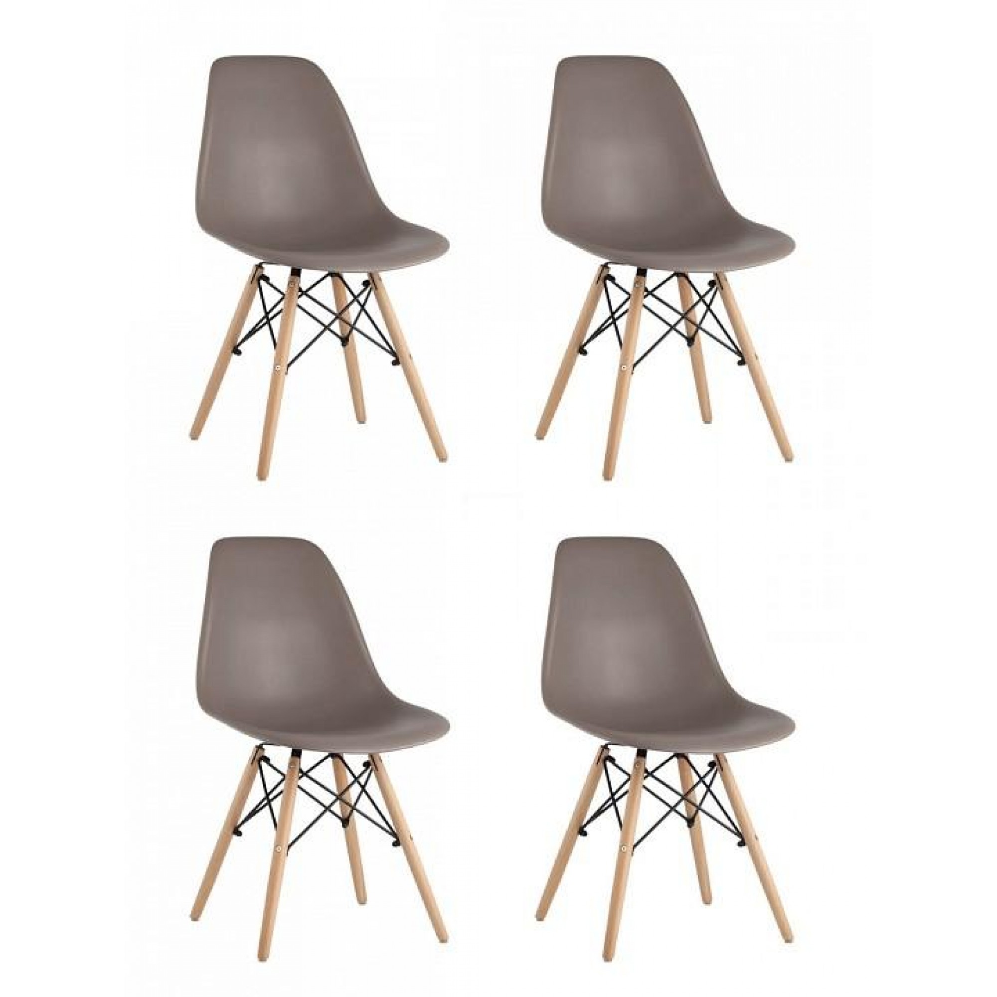 Набор из 4 стульев Eames    SGR_8056PP-WARM-GREY-X4