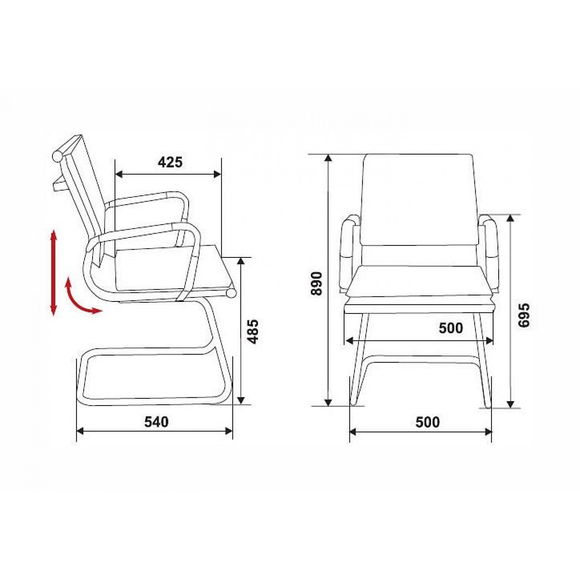 Стул Бюрократ CH-993-low-v    BUR_CH-993-Low-V_ivory