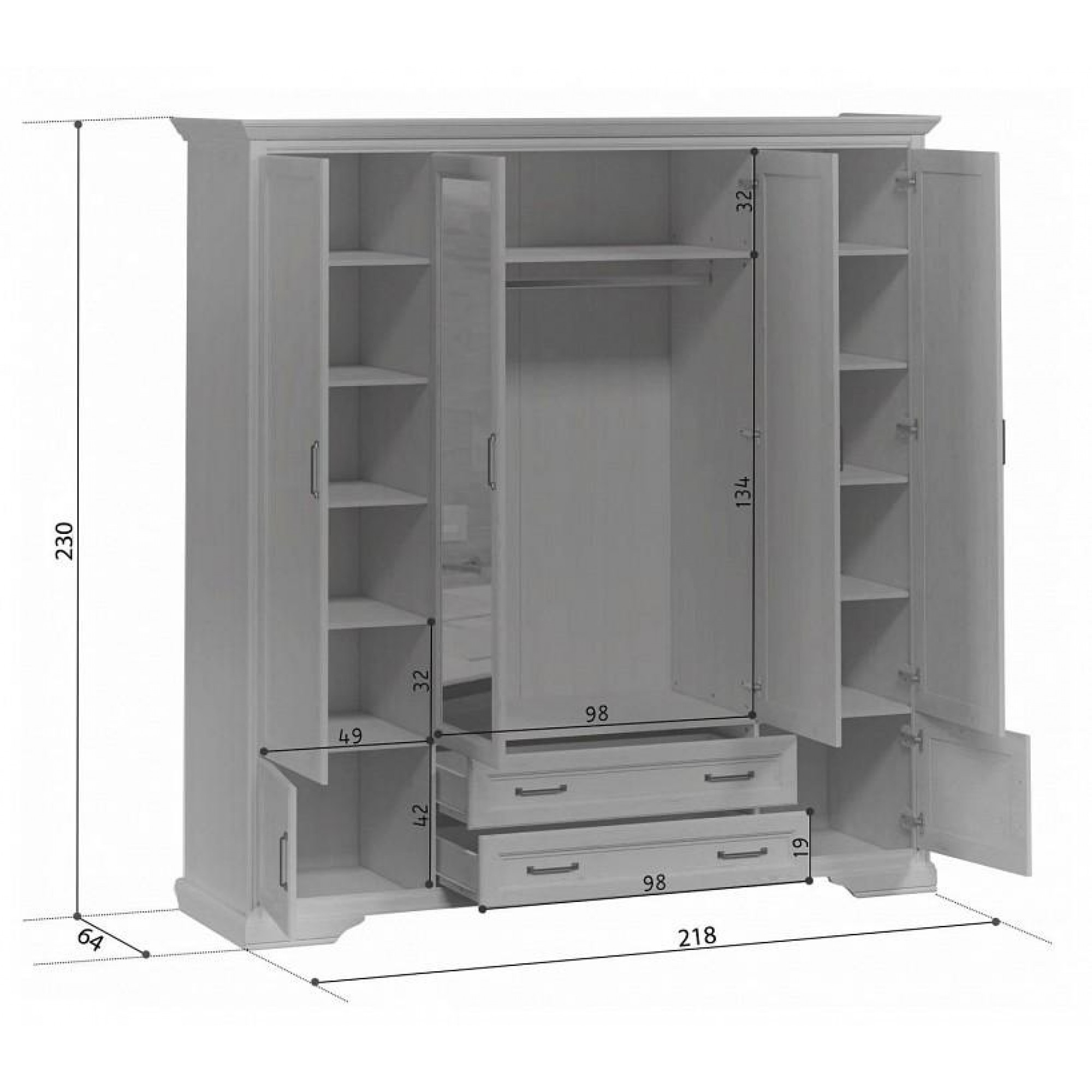 Шкаф платяной Стилиус SZF6D2S    BRW_UT-70040833