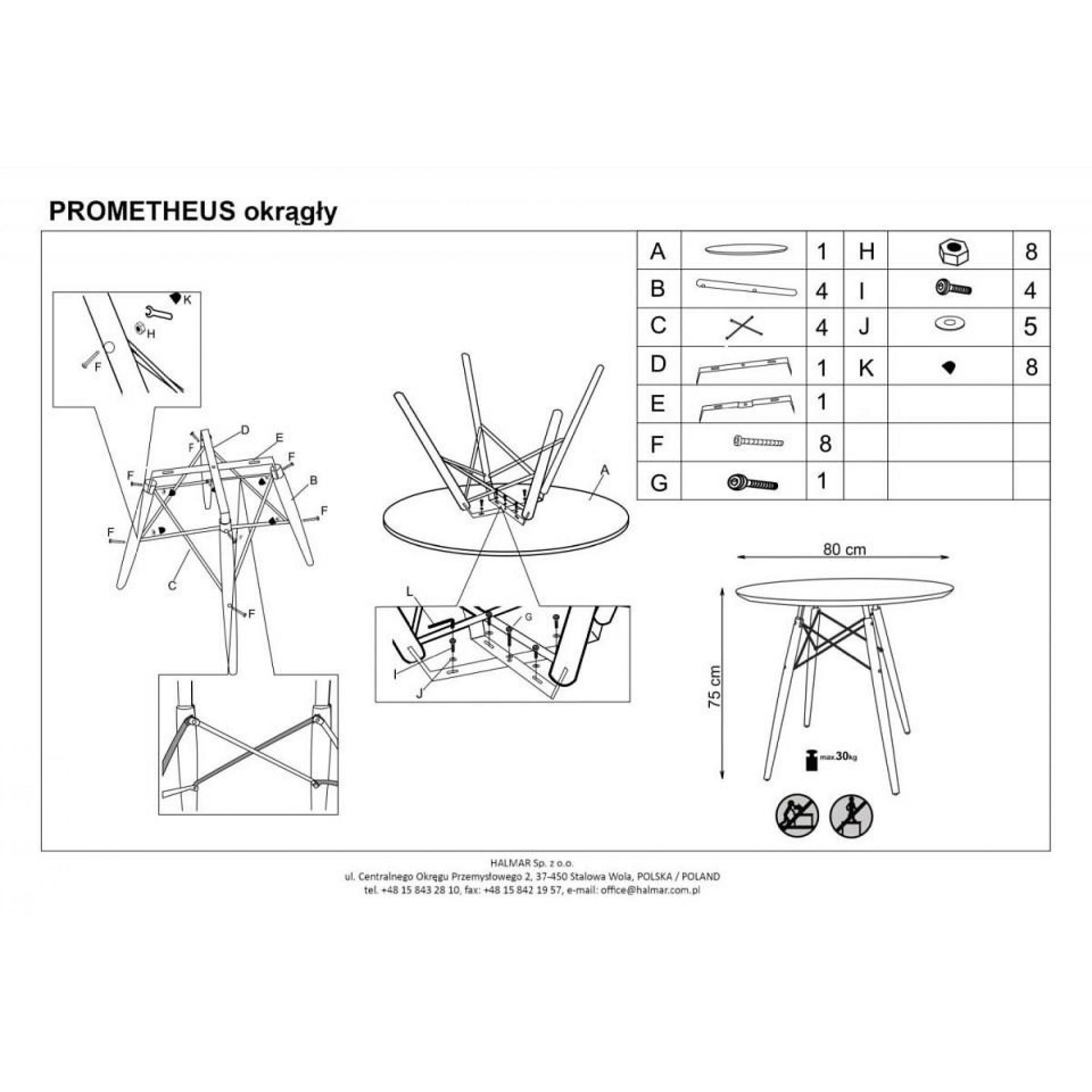 Стол обеденный Prometheus    HLM_V-CH-PROMETHEUS_OKRAGLY-ST