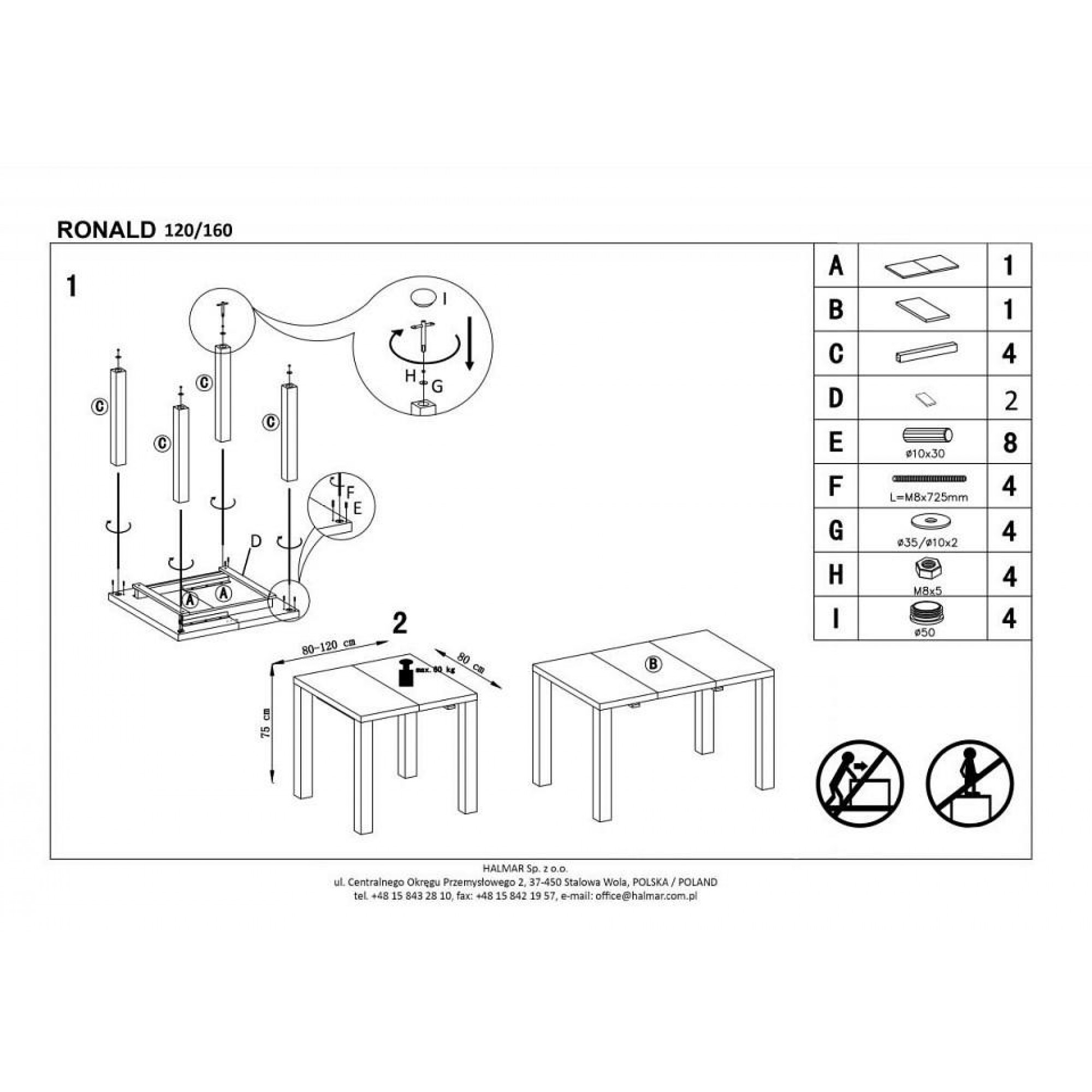 Стол обеденный Ronald    HLM_V-CH-RONALD-ST-120_160