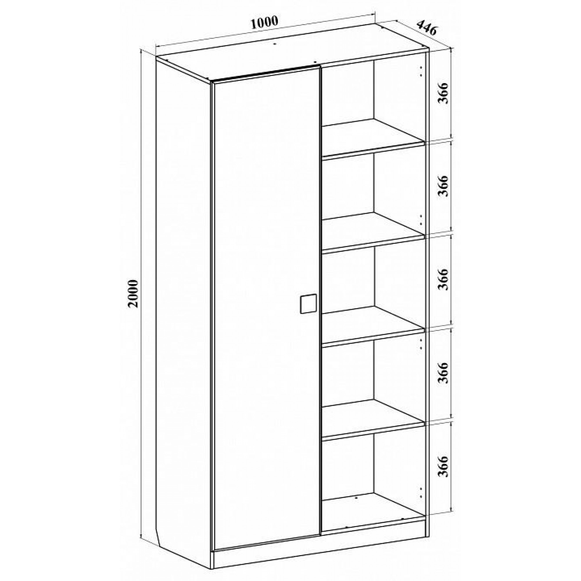 Шкаф-витрина Анастасия АН-04К KOM_AN-04K_1-3