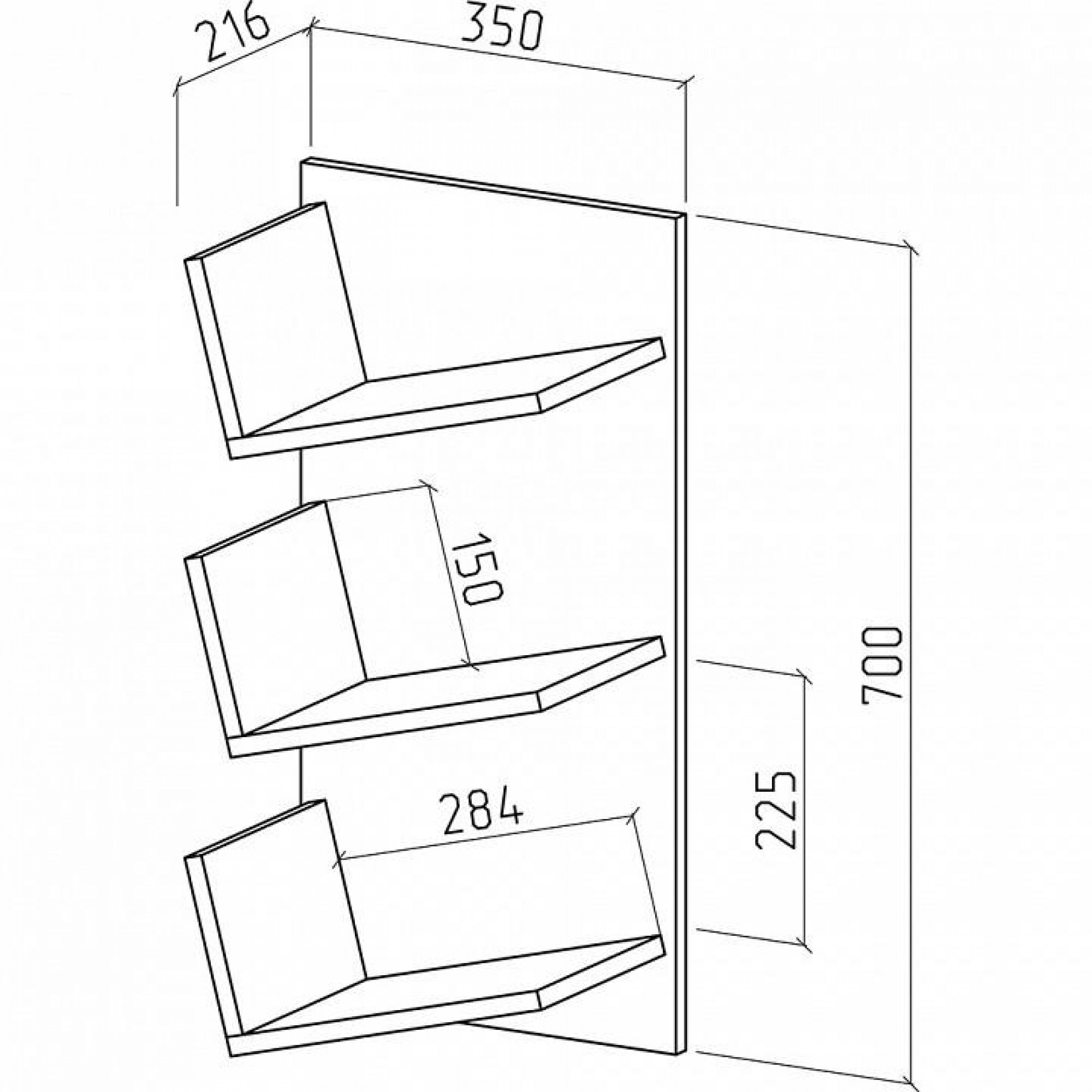 Полка книжная Чайка-1 MAS_PNCH-1-DS