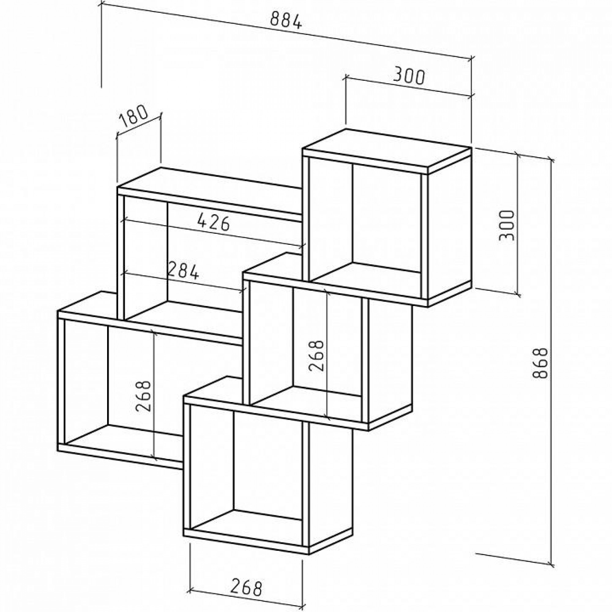 Полка книжная Флэш-11    MAS_PNFL-11-DAT