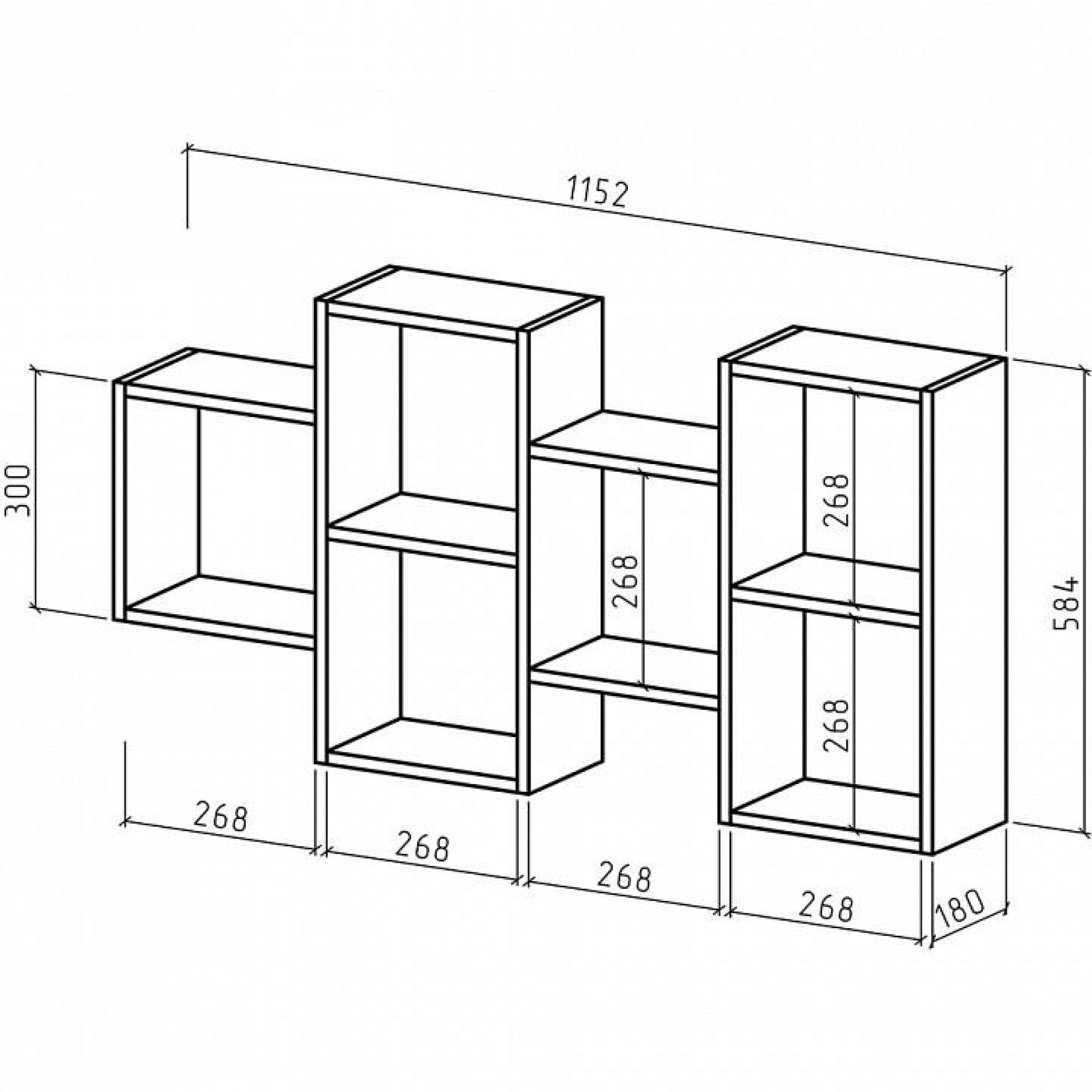 Полка книжная Флэш-12    MAS_PNFL-12-DAT