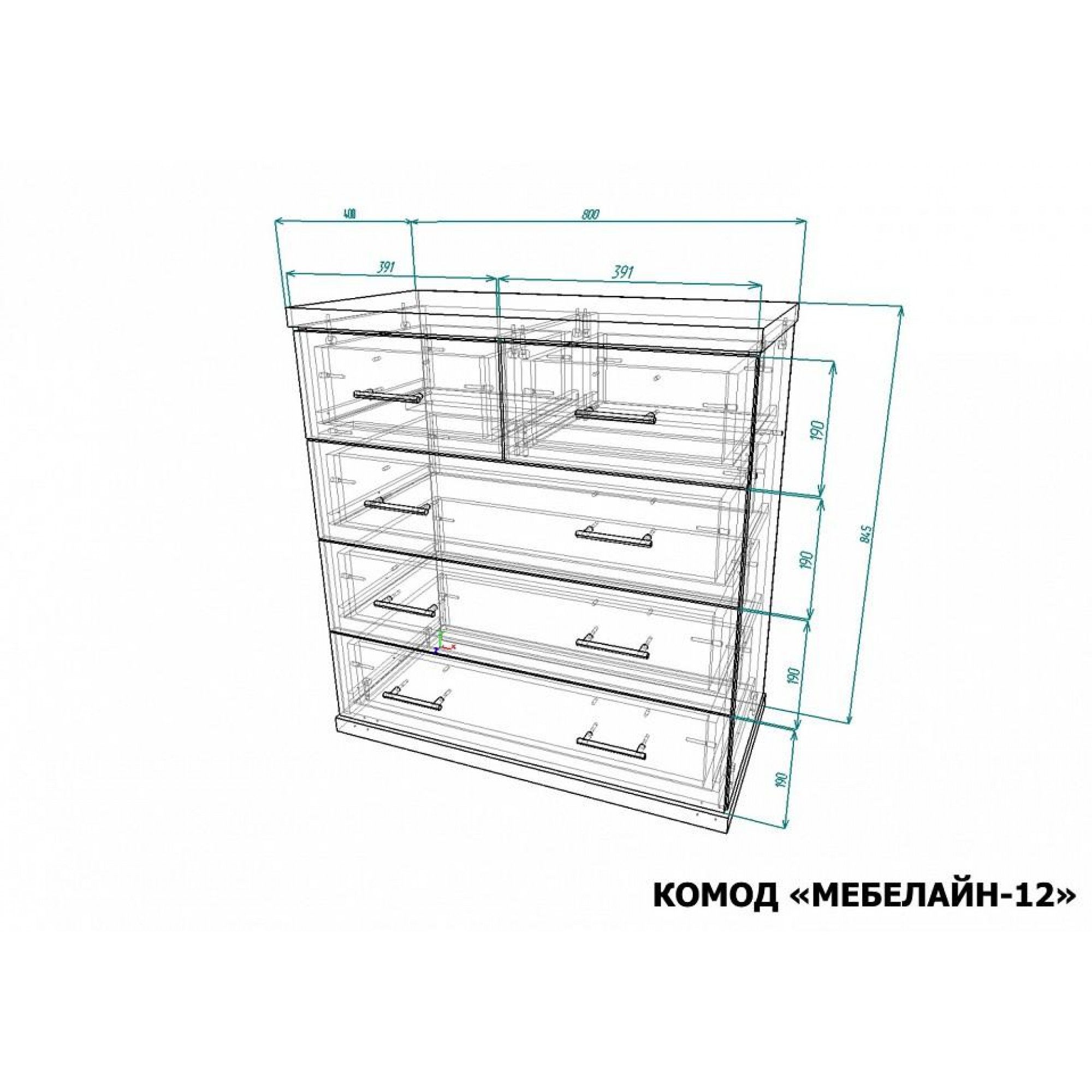 Комод Мебелайн-12    MLN_Kd-MN-012