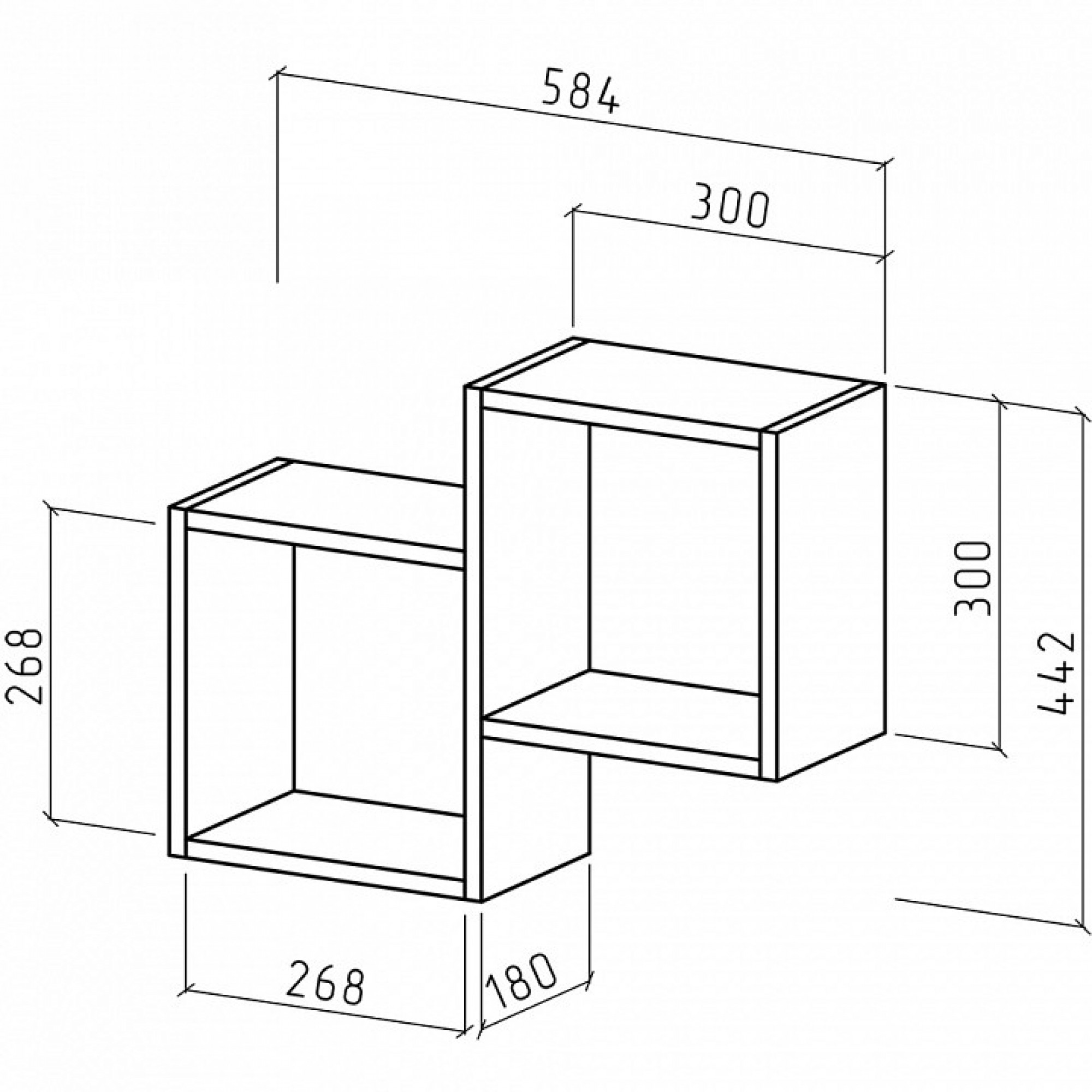 Полка книжная Флэш-1    MAS_PNFL-1-DZ